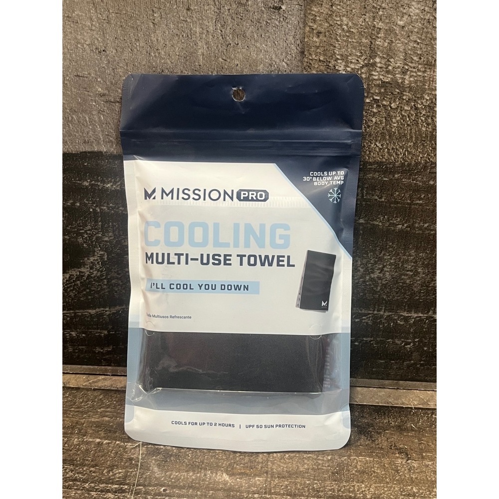 Mission Pro Cooling Multi-Use Towel Black 8x32 UPF 50 111920